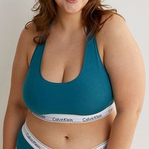 Calvin Klein blue sporty cotton modal bralette plus size NWT